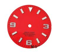 Melitare 1pc 29mm NH35 NH36 quadrante dell'orologio con lancette sterili Luminose Nero Bianco Blu Orologi volti Movimento Automatico Parte(Red Dial)