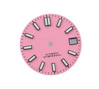 Melitare Quadrante 1 Pezzo NH35 28,5 mm quadrante Orologio Blu Opaco Movimento lume Senza Logo Automatico(Pink Silver Index)