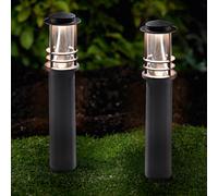 MeLiTec 2er Set LED Luci da Giardino GL13 Antracite Spolverato