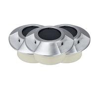 MeLiTec 3 Pezzi Faretto Da Giardino Solare SEL08 Argento, Rotondo