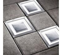 MeLiTec 3 Pezzi Solar Bodenleuchte SEL05 Incasso Pietra Composita Quadrata