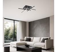 MeLiTec Lampada Da Soffitto LED D121-1, Bracci Orientabili, Nero Opaco, Moderno