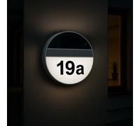 MeLiTec LED Solare Numero Casa SH06, Acciaio Inox, Civico Con Quadrante