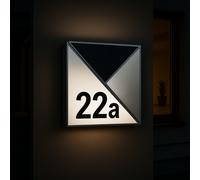 MeLiTec Numero Civico Casa Solare SH07, Acciaio Inox, Sensore Alba, Illuminato