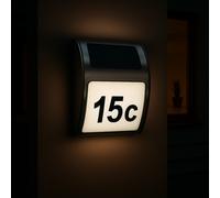 MeLiTec Numero Civico Casa Solare SH08, Acciaio Inox, Illuminato, Sensore Alba