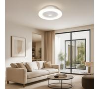 MeLiTec Plafoniera Con Ventilatore DV05 con Telecomando, Ø 49 CM, Bianco
