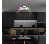 MeLiTec Plafoniera, Ventilatore DV06, Rgb-Lauflicht, Naturale Vento, Nero