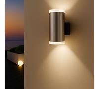 MeLiTec Plafoniera LED, Flush And Giu ´ -luce Rotondo, IN Acciaio, IP44, Esterno