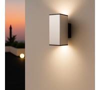 MeLiTec Plafoniera LED, Lampada per Esterni Angolare, 146, Acciaio Inox Opaco