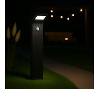 MeLiTec Solare Giardino SO44, Sensore di Movimento, Led-Solar-Gartenlampe Nero