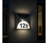 MeLiTec Solare Numero Casa SH04 Illuminato, Incl. Set di Casa, Sensore Alba
