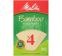 Melitta 4-Kegel-Kaffeefilter aus Bambus, 80 St ck (6er-Pack), 480 Filter insgesamt, Verpackung kann variieren