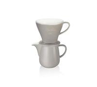 Melitta 6768456 - Set da caffè con brocca e cono filtrante, 0,6 l, in porcellana, colore: grigio