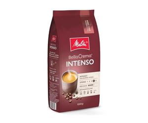 Melitta BellaCrema Intenso chicchi di caffè integrali, 1 kg, non macinato, per macchina da caffè automatica per tostatura potente, tostato in Germania, 4 pezzi