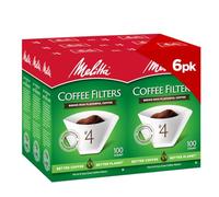 Melitta Filtri da caffè a cono n. 4, filtri da caffè in carta per macchine da caffè elettriche e non elettriche, bianco, 600 pezzi (6-100 confezioni)