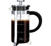 Melitta French Press, caffettiera a pistone in vetro graduato, per caffè o tè, contenitore adatto al microonde, acciaio inossidabile, 1 L (8 tazze), Premium, acciaio inox