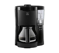 Melitta Look - Macchina da caffè filtro con caraffa in vetro e serbatoio dell'acqua rimovibile, programma di decalcificazione, per fino a 10 tazze di caffè, nero