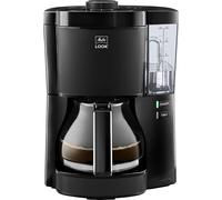 Melitta Look - Macchina da caffè filtro con caraffa in vetro e serbatoio dell'acqua rimovibile, programma di decalcificazione, per fino a 10 tazze di caffè, nero
