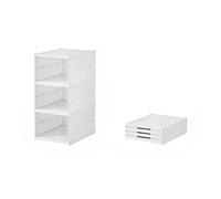 Melivarone Pratica scarpiera con coperchio, salvaspazio, per scarpe fino a 46, porta trasparente e design bianco, ideale come organizer per scarpe e scatole impilabili per la casa (piano terzo)