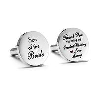 Melix Home - Gemelli con scritta "Son of the Bride", con scritta "Thank You for Being My Greatest Blessing" e Acciaio inossidabile, colore: Grigio, cod. B074QMPV6C_US
