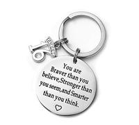 Melix Home Portachiavi con scritta in lingua inglese Happy Birthday, in acciaio inox, idea regalo per donne, uomini, amici e familiari e Acciaio inossidabile, colore: 16° Sei più coraggioso di que