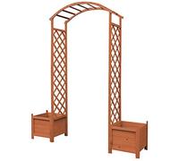 Melko Arco per rose in legno, 179 x 206 cm, con 2 fioriere