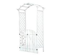 Melko Arco per rose in legno bianco traliccio per pergole con cancello semiarco traliccio per piante rampicanti giardino pergola