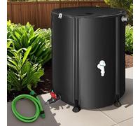 Melko - Cisterna pieghevole da 750L con rubinetto di scarico, aste di supporto in PVC e tubo dell'acqua da 2 m - Serbatoio per acqua piovana mobile con protezione da trabocco e collegamento - Cisterna