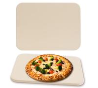 Melko Pietra per pizza per forno, barbecue a gas e barbecue a carbonella, pietra per forno in cordierite per pane, fiamme e pizza, pietra refrattaria 30 x 38 cm, resistente alle temperature, durevole,