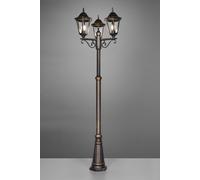 MELLA PALO ALTO 3 LANTENRE DA ESTERNO 6 LATI FUSIONE DI ALLUMINIO RUGGINE E VETRO TRASPARENTE H. 240CM IP44 ATTACCO E27