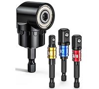 Mellbree 105°,Adattatore per avvitatore ad angolo da 1/4", 3/8", 1/2", esagonale, adattatore per avvitatore a batteria, adattatore per chiave a bussola, avvitatore elettrico, ecc.