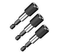 Mellbree - Supporto magnetico per punte a sgancio rapido, 3 pezzi, 1/4", 60 mm, adatto per trapano, cacciavite, vite filettata di Makita, Metabo, Bosch, Dewalt