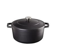 Mellerware - Casseruola in ghisa Cuking! Heavy 26cm 5,3L | Pentola per tutti i tipi di cucine: in ceramica, gas, forno, elettrico e a induzione | Antiaderente | Coperchio | Senza PFOA e PTFE | Nera