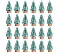 MELLIEX 24 Pezzi Mini Alberi di Natale Artificiali, Miniatura Albero da Tavolo per Paesaggi di Natale Artigianato Fai da Te & Decorazione per Feste