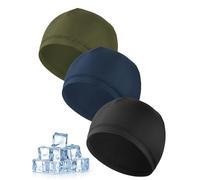 MELLIEX 3 Pezzi Sottocasco Bici Estivo, Berretto Skull cap in Seta Ghiaccio Traspirante Leggero Sottocasco Sportivo Notte per Uomo Donna