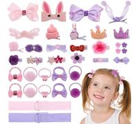 MELLIEX 36pcs Fermagli per Capelli per Bambine Mollette per Capelli Accessori per Capelli per Bambini con Fiocco Clip con Fasce di Stoccaggio per Bambina Piccoli