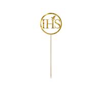 Mellilu IHS Gold Topper per Decorazione Torta, 22 cm