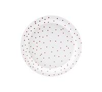 Mellilu - Servizio da tavola usa e getta, piatto di carta, 6 pezzi, colore: Bianco rosa oro