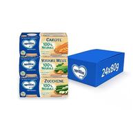 Mellin 12 Vasetti x 80 g di Omogeneizzati di Verdure, 100% Naturale, 4 x 80 g Verdure Miste, 4 x Solo Carote, 4 x Solo Zucchine