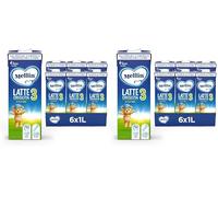 Mellin 3 - Latte di Crescita Liquido per Bambini dal 1° anno compiuto al 2° anno, Pronto all'uso - Formato Convenienza da 6 litri (6x1L) (Confezione da 2)