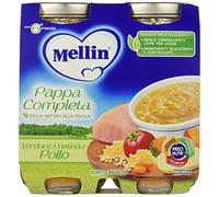 Mellin Baby Cena, Pappa Completa con Verdure, Semolino e Pollo, Alimento per l’Infanzia, Pronta all’Uso, Nutriente e Bilanciata, Ideale per Svezzamento - Confezione da 12x250 gr