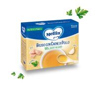 Mellin Brodo di Pollo Liofilizzato, 10 bustine x 5 g