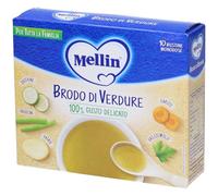 Mellin - Brodo di Verdure per Tutta la Famiglia, 100% Gusto Delicato, 10 Bustine Monodose