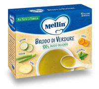 Mellin - Brodo di Verdure per Tutta la Famiglia, 100% Gusto Delicato, 10 Bustine Monodose