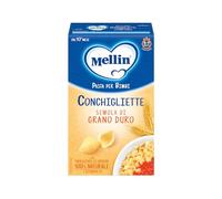 Mellin - Conchigliette - Pasta di Semola di Grano Duro e Vitamina B1, per Bimbi dal 10° Mese Compiuto - 1 Confezione da 280 grammi (Totale 280gr)
