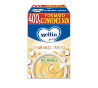 Mellin - Crema Mais e Tapioca - Alimento con vitamina B1, per Bambini dal 4° mese Compiuto - 1 Confezione da 400 gr