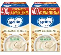Mellin Crema Multicereali, Con Vitamina B1, Formato Convenienza 400g (Confezione da 2)