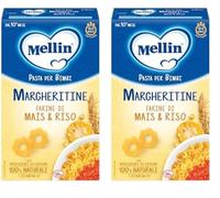 Mellin La Pasta dei Bimbi, 100% Naturale, MARGHERITINE con Farina di Mais e Riso 280g (Confezione da 2)