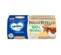 Mellin Omogeneizzati Di Carne Pollo E Vitello Con Verdure 2x80g