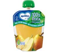 Mellin Mellin Pouch Pera, merenda purea di frutta per bimbi, 90g
